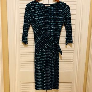 Calvin Klein Printed Faux Wrap Dress